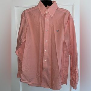 Mens Medium Southern Marsh Button Down - Salmon Gingham